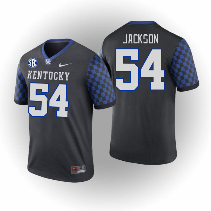 Men #54 D'Eryk Jackson Kentucky Wildcats College Football Jerseys Stitched Sale-Black